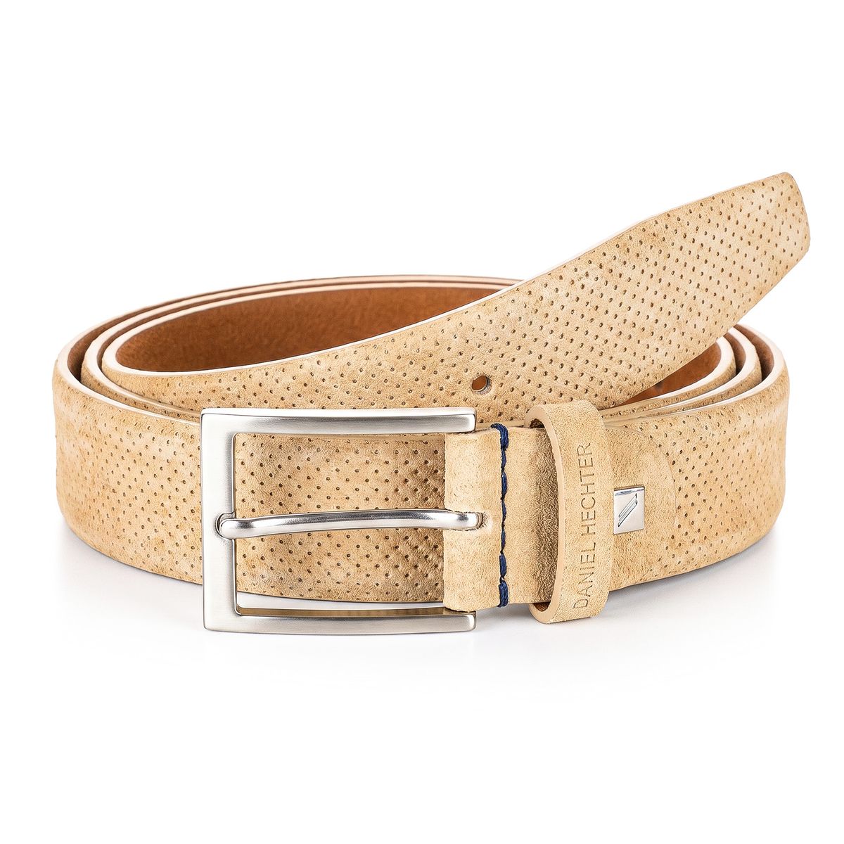 DANIEL HECHTER Herren smart casual 100% echtes Veloursledergürtel beige