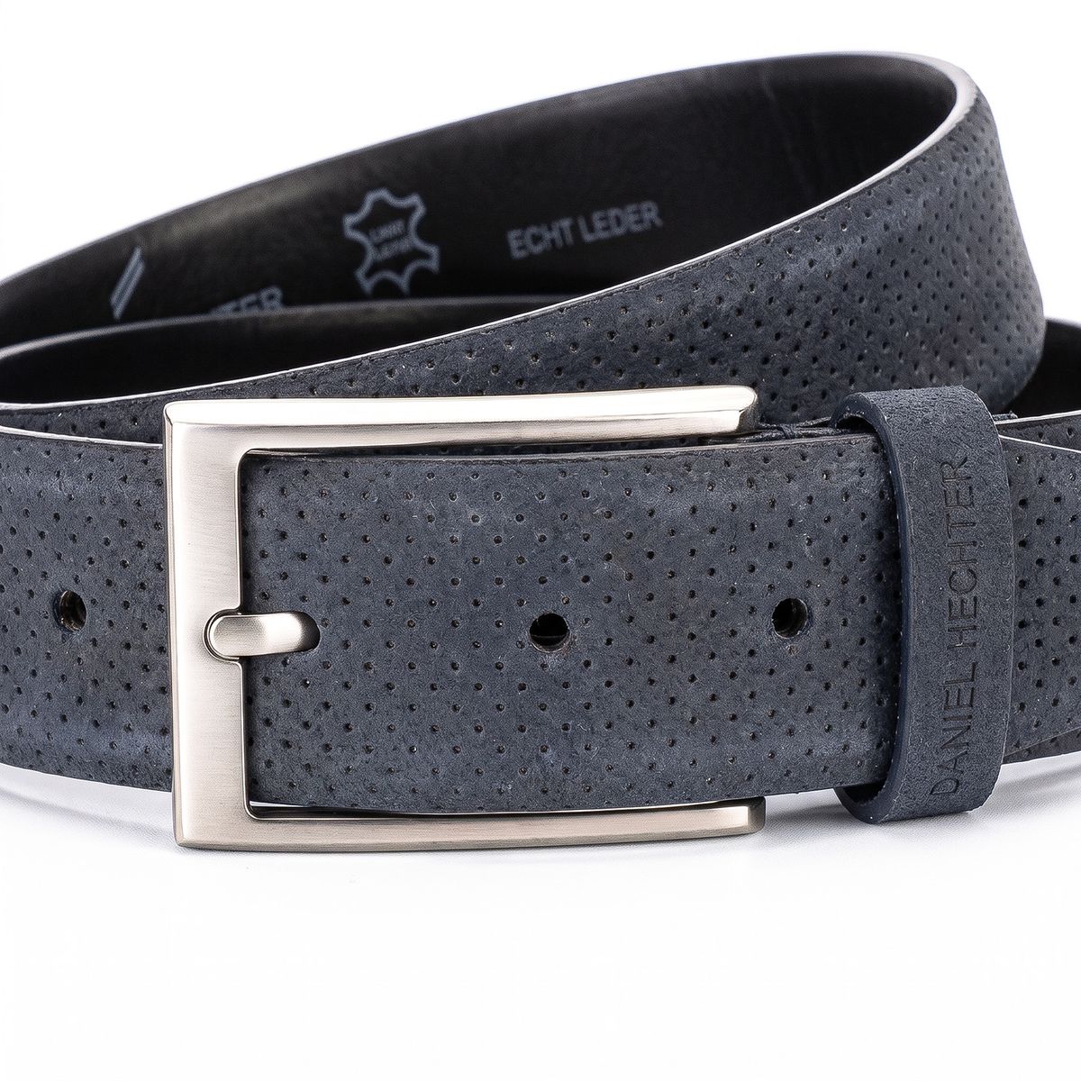 DANIEL HECHTER Herren smart casual 100% echtes Veloursledergürtel marine