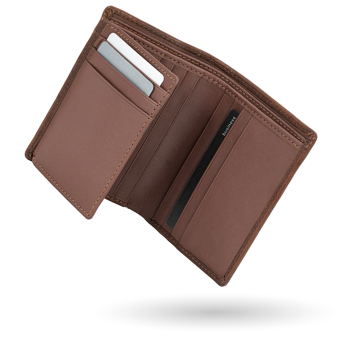 LINDENMANN Herren Leder Portemonnaie braun