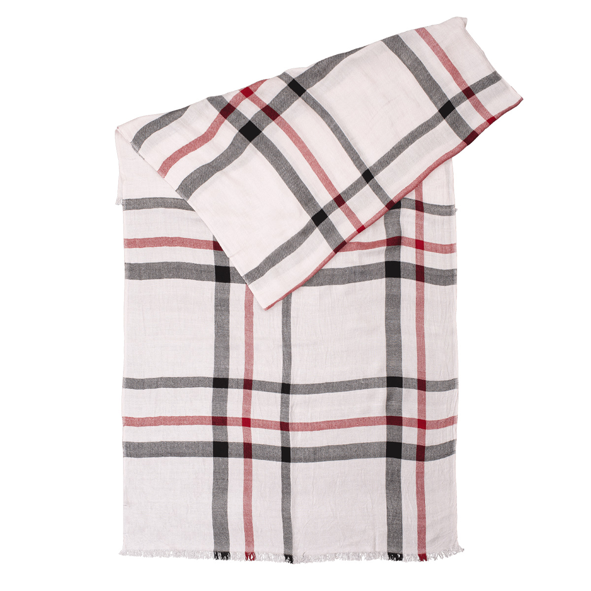 LINDENMANN Schal Damen rosa schwarz rot kariert