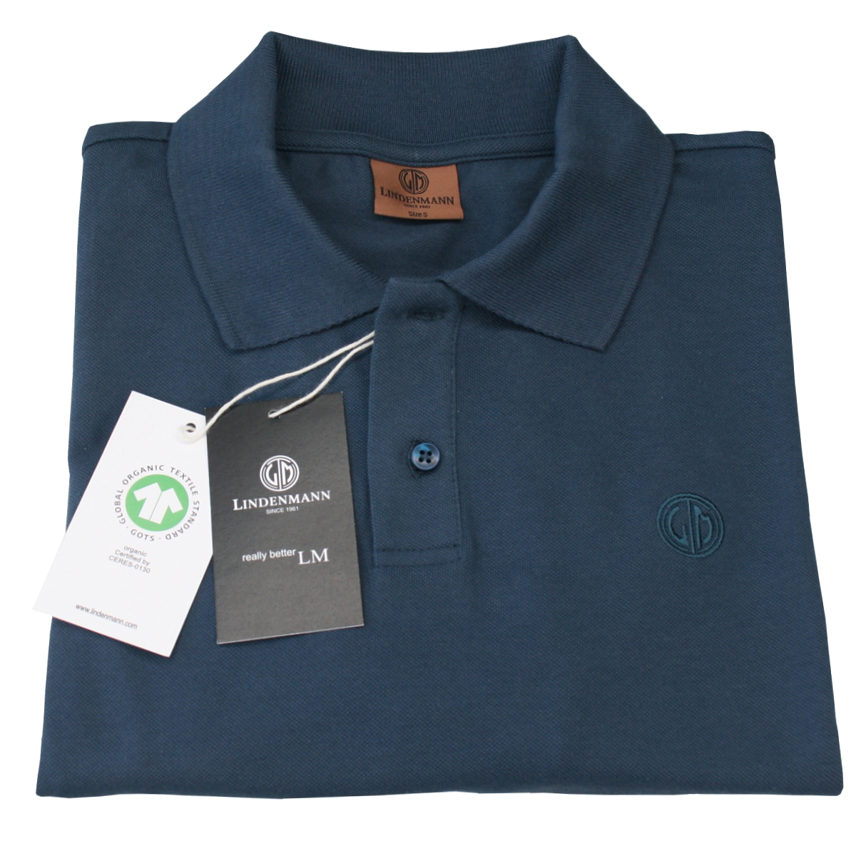LINDENMANN Poloshirt Bio-Baumwolle Herren Marine
