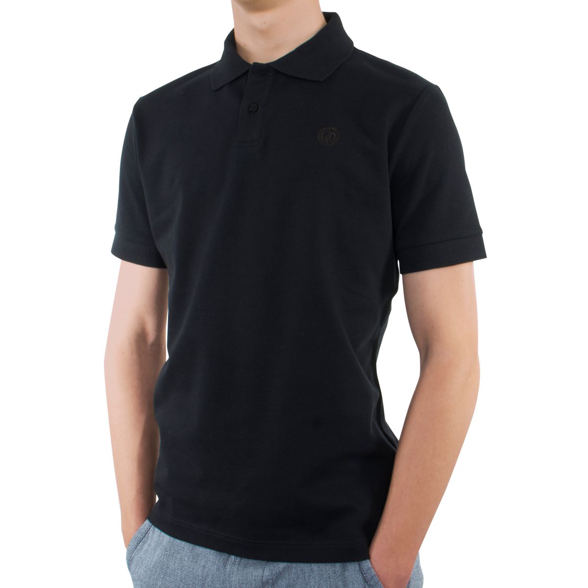 LINDENMANN Poloshirt slim fit Bio-Baumwolle Herren Schwarz
