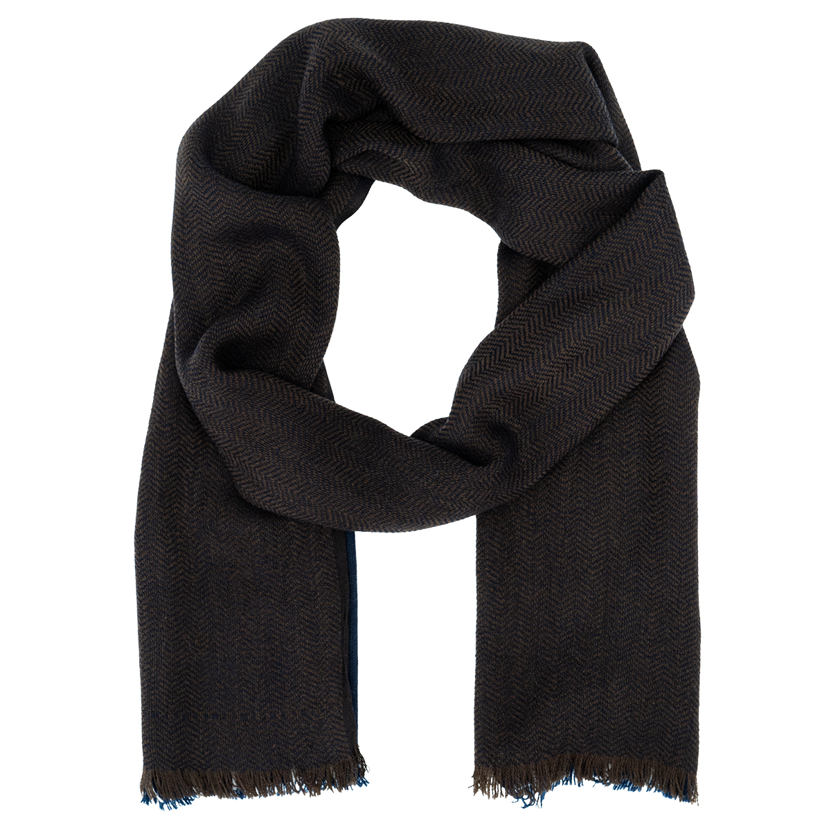 LINDENMANN Schal Herren braun-blau Herren Schal braun-blau