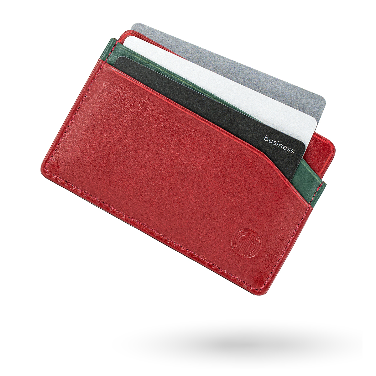 LINDENMANN Leder-Cardholder rot grün