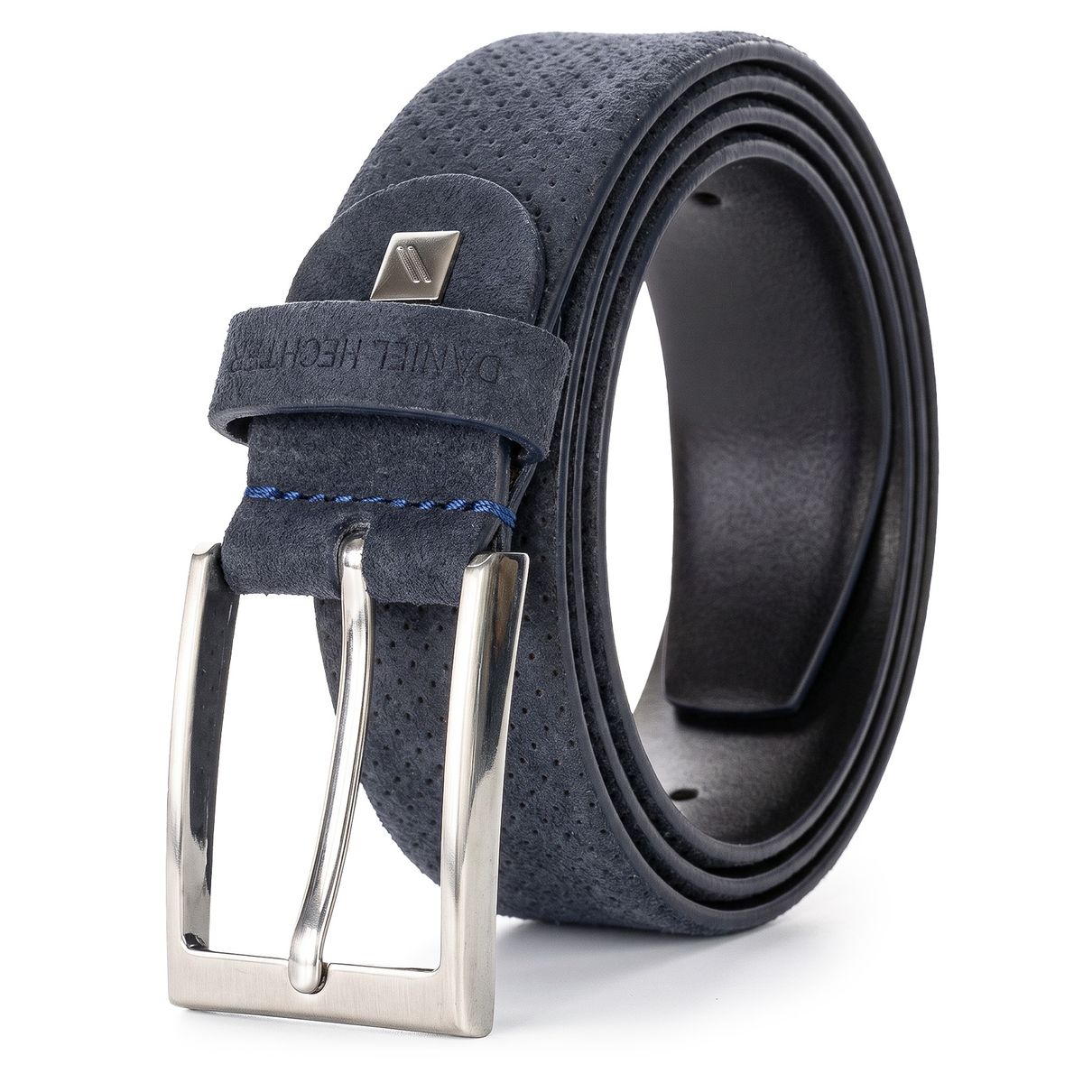 DANIEL HECHTER Herren smart casual 100% echtes Veloursledergürtel marine