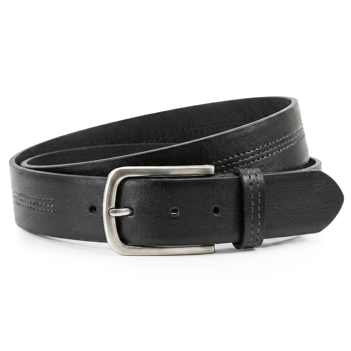 Gürtel, Ledergürtel, Schwarz, Schlicht, Breite verstellbar, HECHTER Paris Herren Casual 100% Echtledergürtel schwarz
