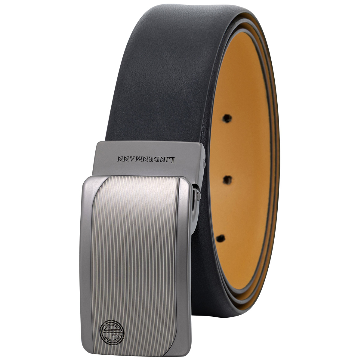 LINDENMANN Ledergürtel Koppelgürtel Herren schwarz