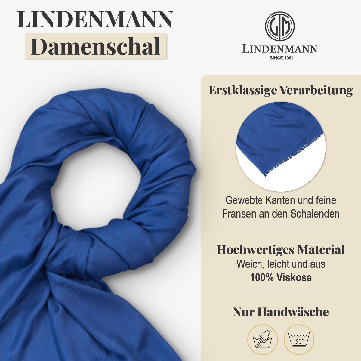 LINDENMANN Schal Damen dunkelblau