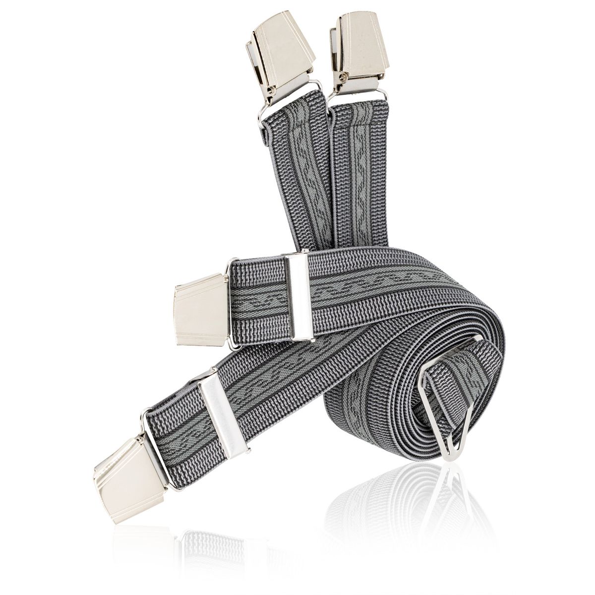 LINDENMANN Hosenträger Herren X-Form mit starkem Clip grau