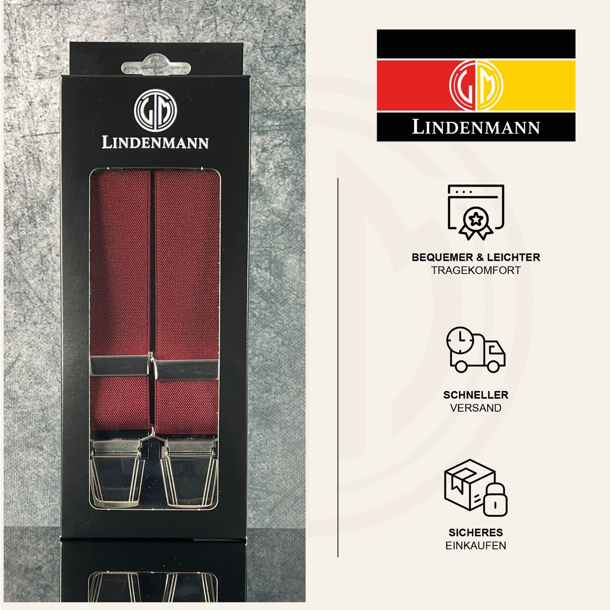 LINDENMANN Hosenträger Herren Made in EU