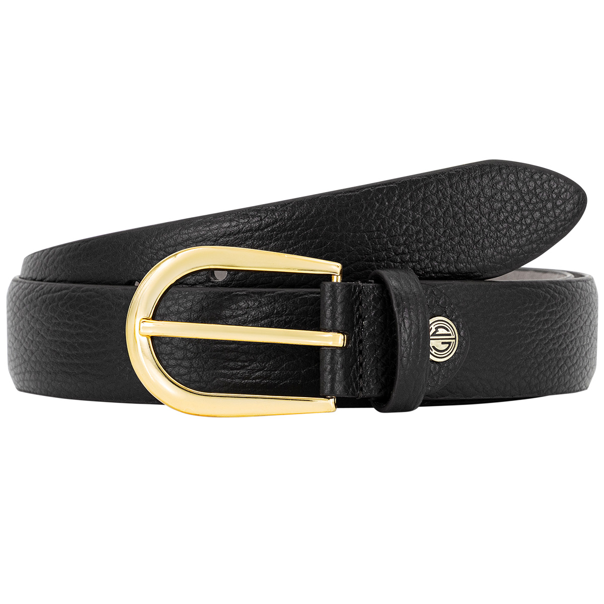 Gürtel, Schwarz, Leder, Goldene Schnalle, Dünne Ledergürtel, LINDENMANN Damen Vollrindledergürtel aus 100% Echtleder schwarz