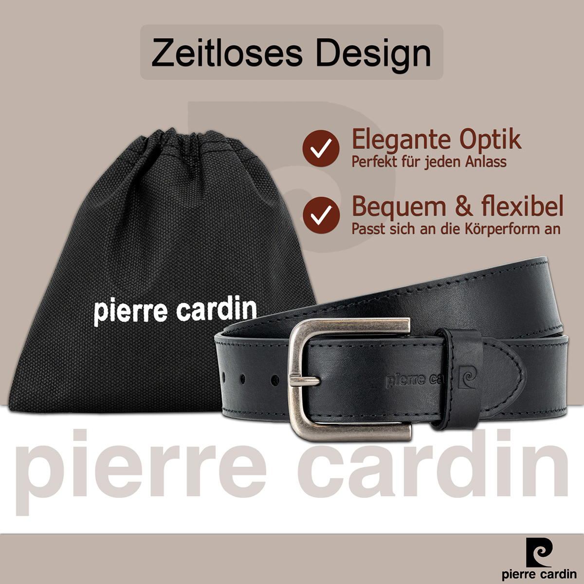 Pierre Cardin Herren-Leder-Gürtel