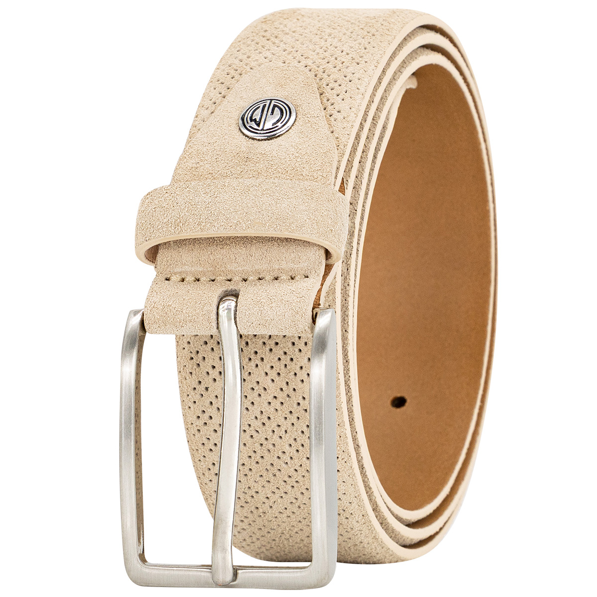 LINDENMANN klassischer Echtlederherrengürtel aus Verloursrindleder beige