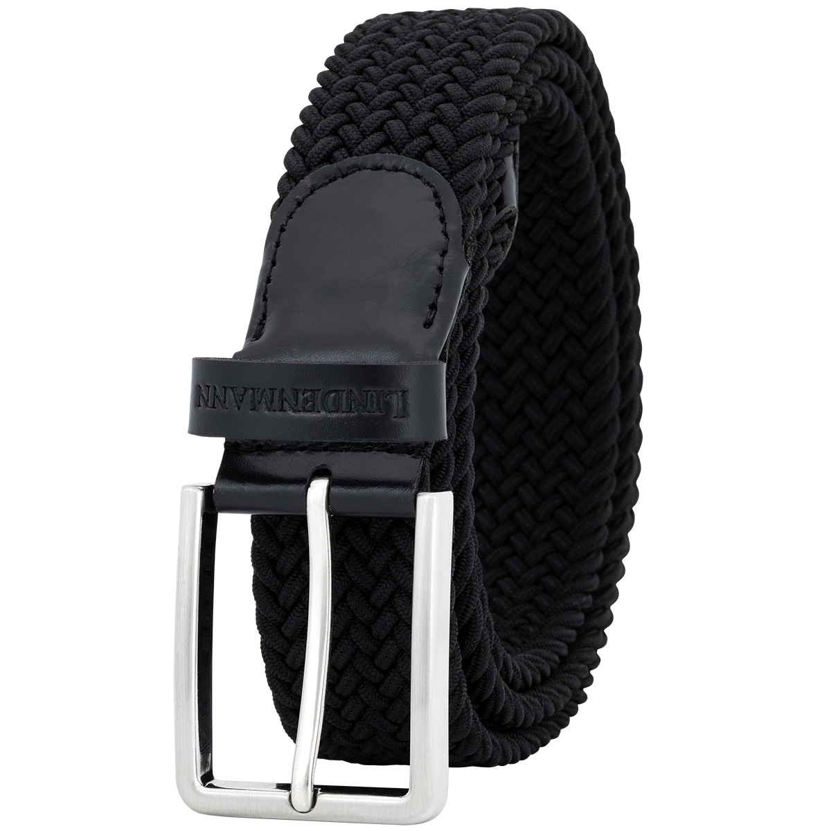 LINDENMANN Flechtgürtel Herren schwarz