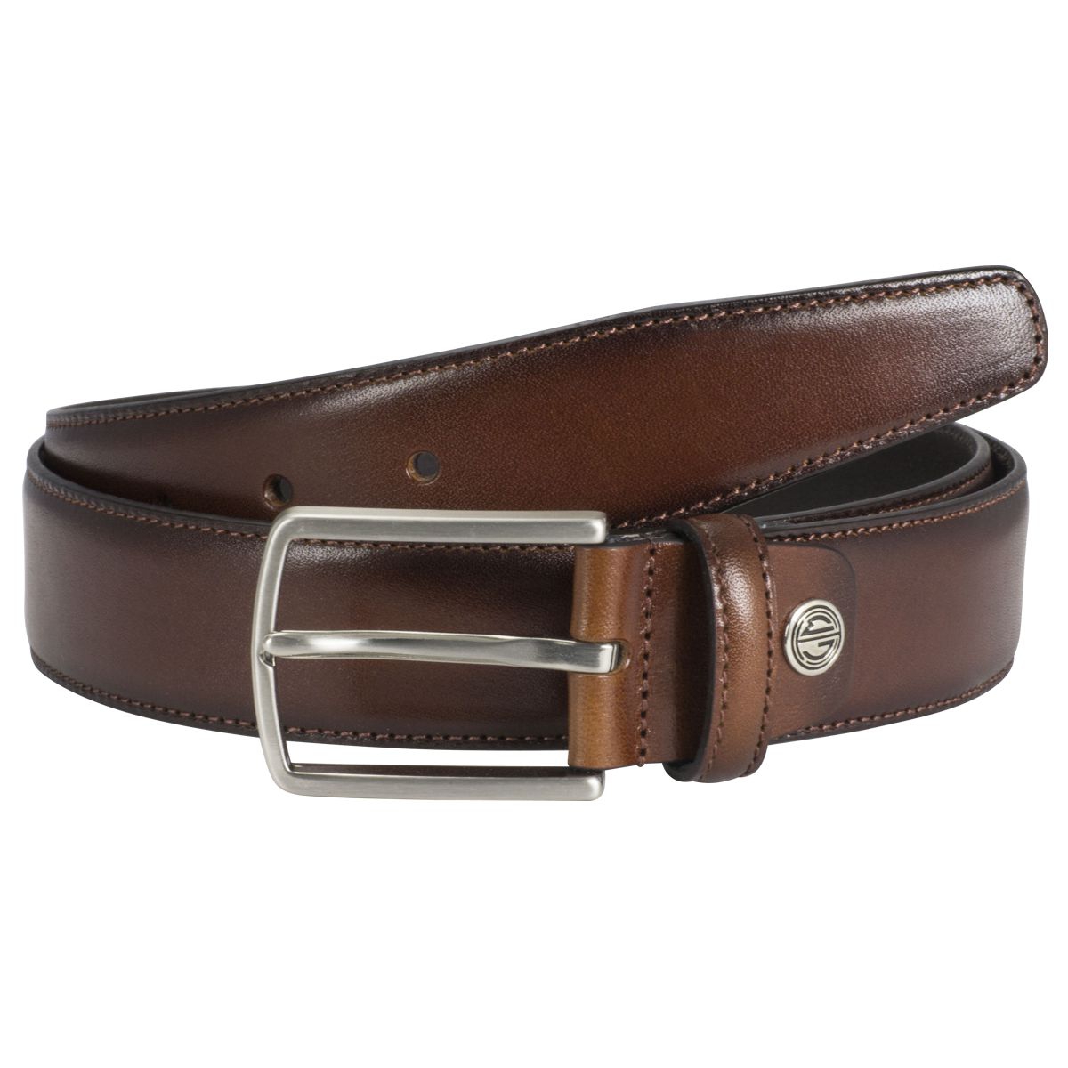 LINDENMANN Anzug-Ledergürtel Herren 35 mm Vollrind cognac