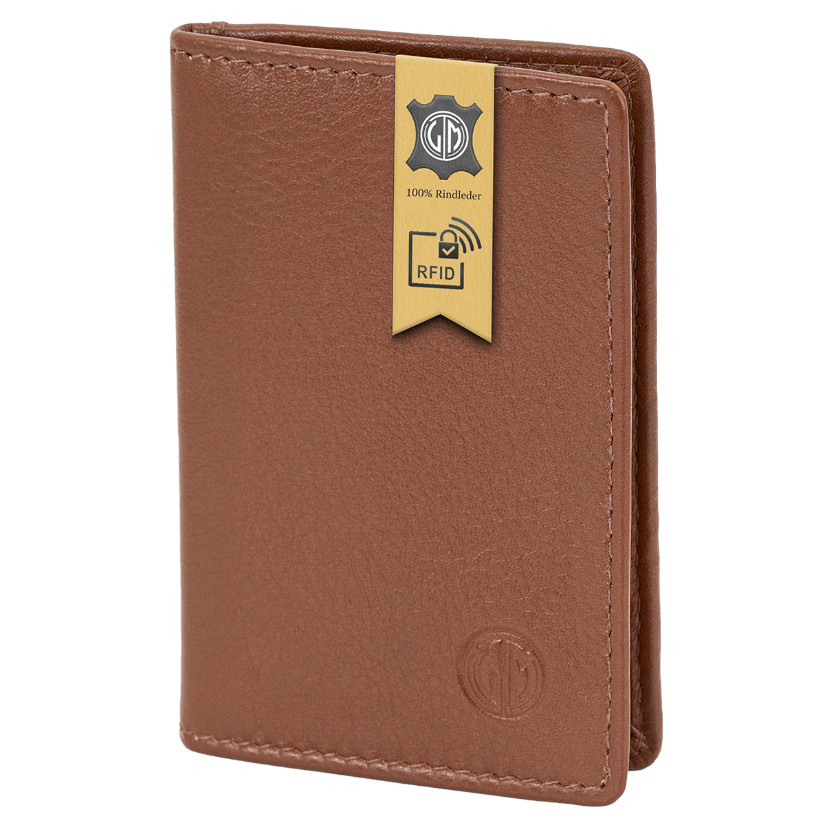 LINDENMANN Leder-Cardholder cognac gelb