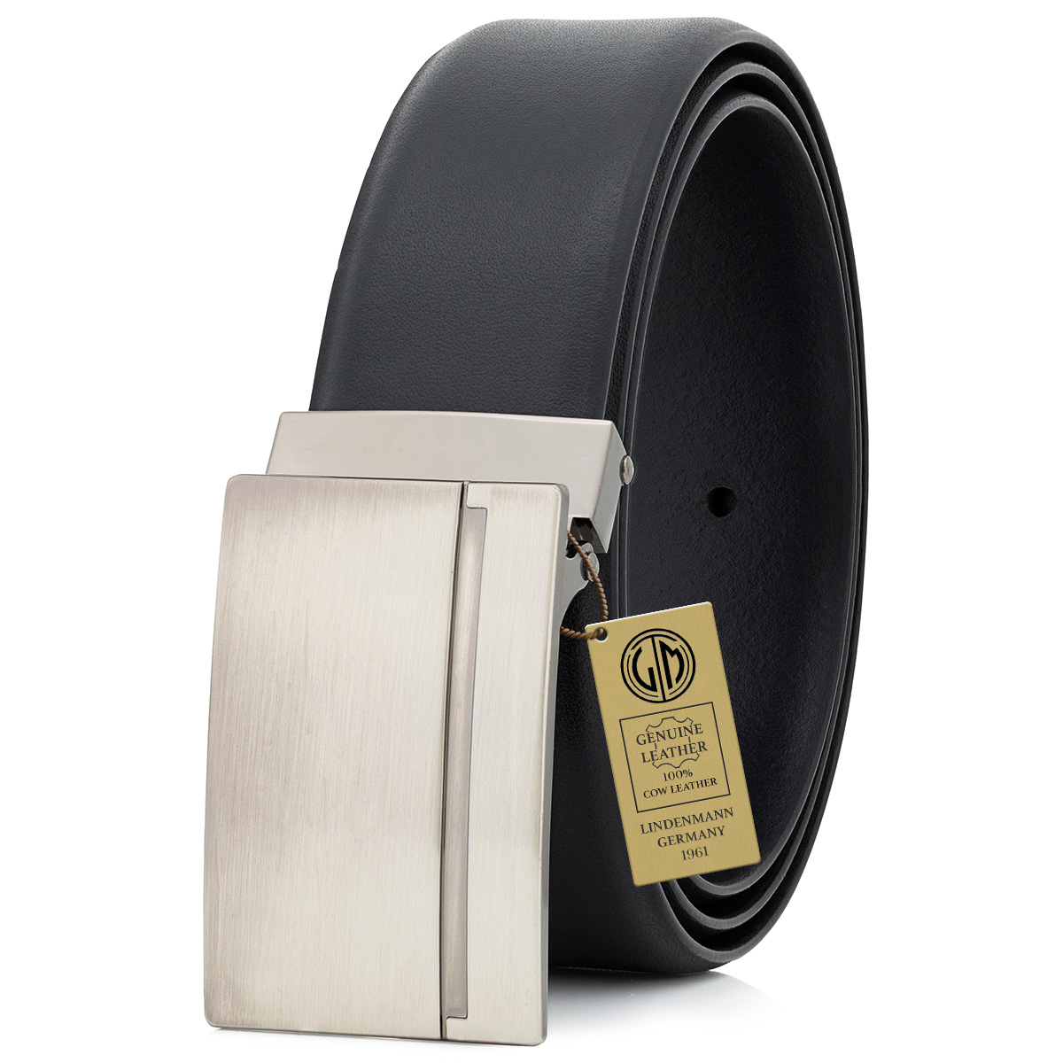 LINDENMANN Automatikgürtel Leder schwarz