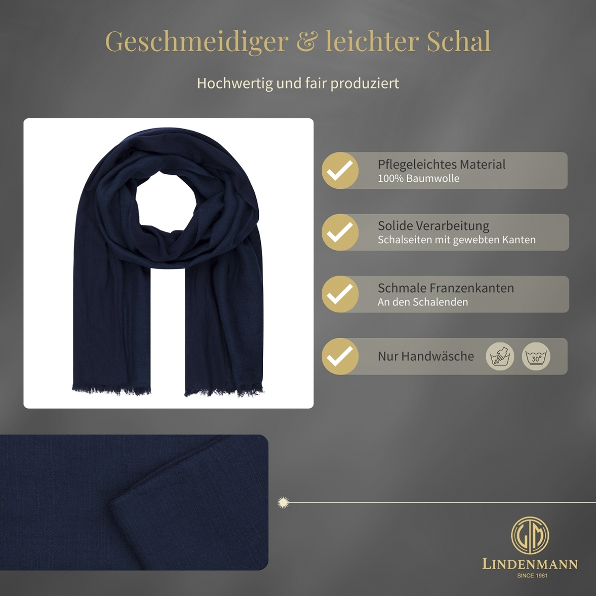 Herren Schal blau