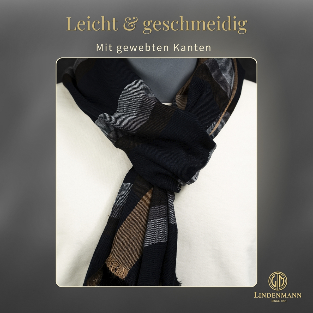 Herren Schal braun-schwarz