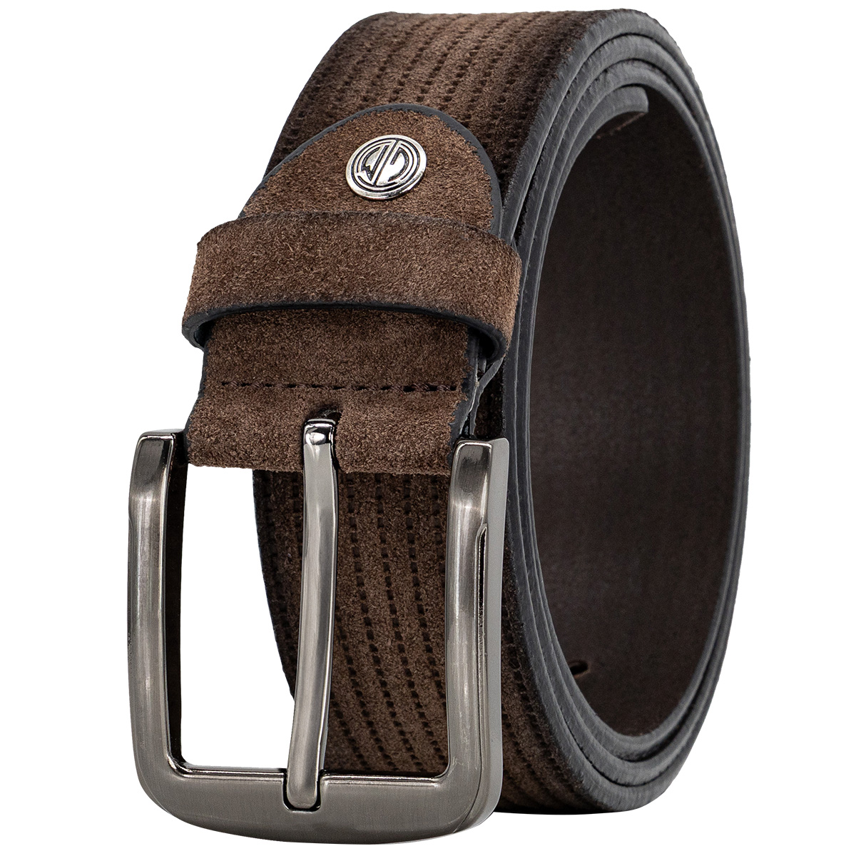 Gürtel, Leder, Braun, Verstellbar, Stoffgürtel, LINDENMANN Herren Casual Vollrindledergürtel dunkelbraun