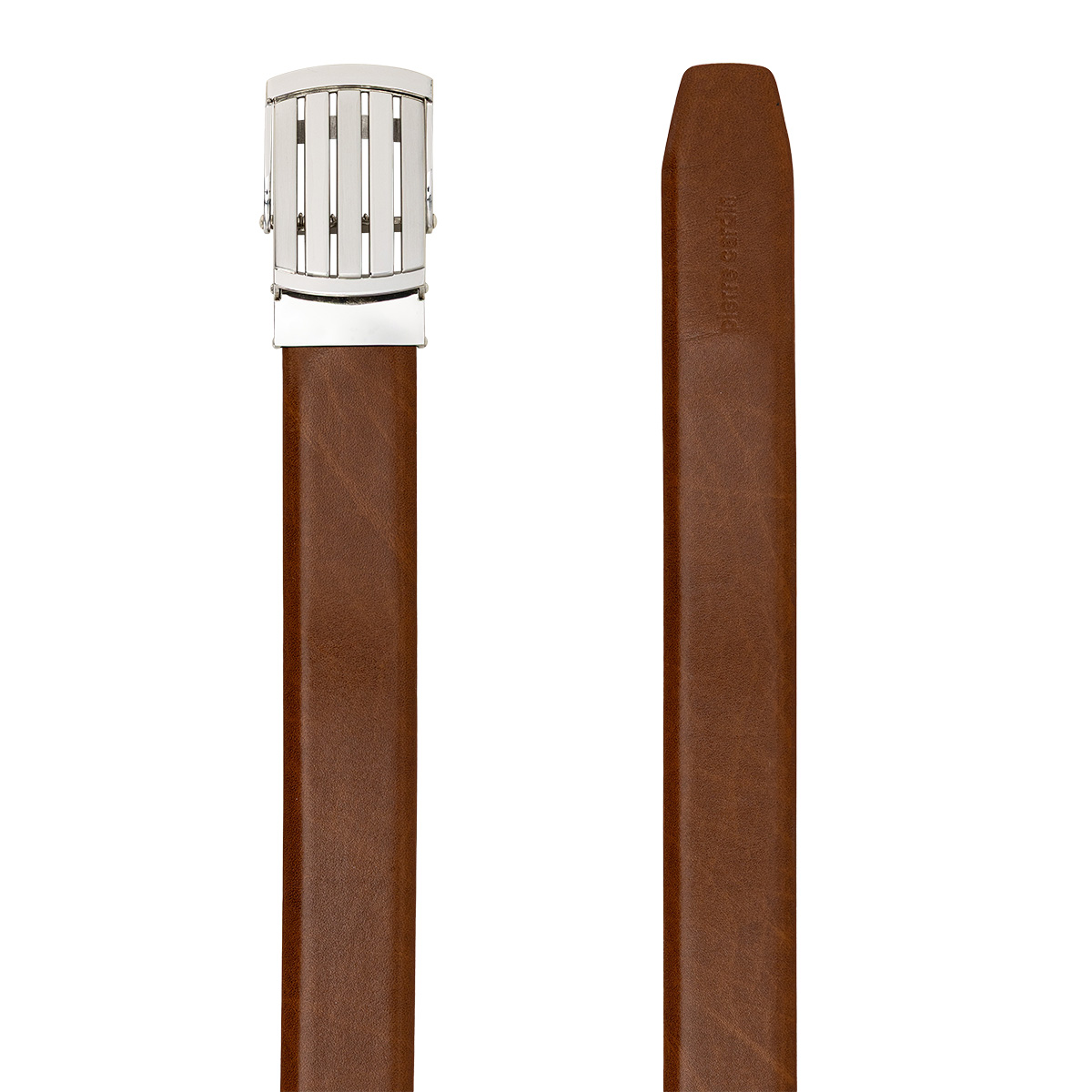 PIERRE CARDIN Herrenautomatikgürtel aus 100% echtem Rindleder cognac