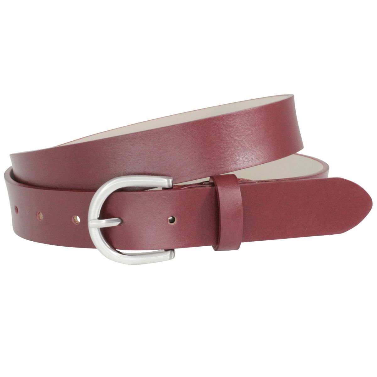 LINDENMANN Ledergürtel Damen 30 mm Nappa-Leder dunkelrot