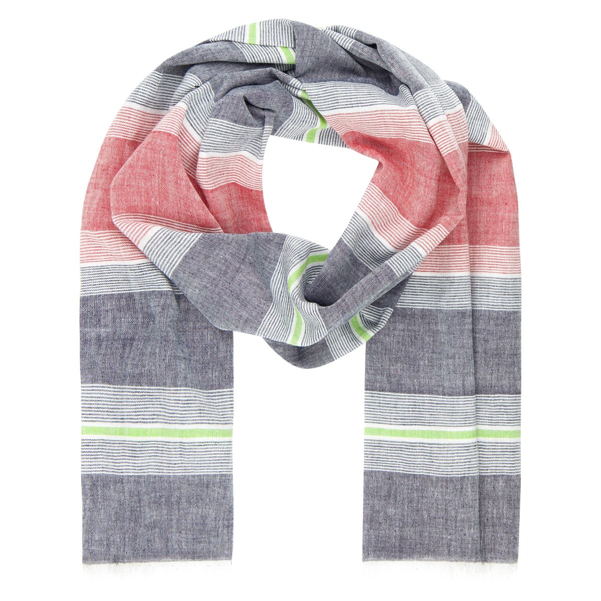 LINDENMANN Schal Herren rot-grau LINDENMANN Schal Herren rot-grau Herren-Schal dünn 100 % Baumwolle