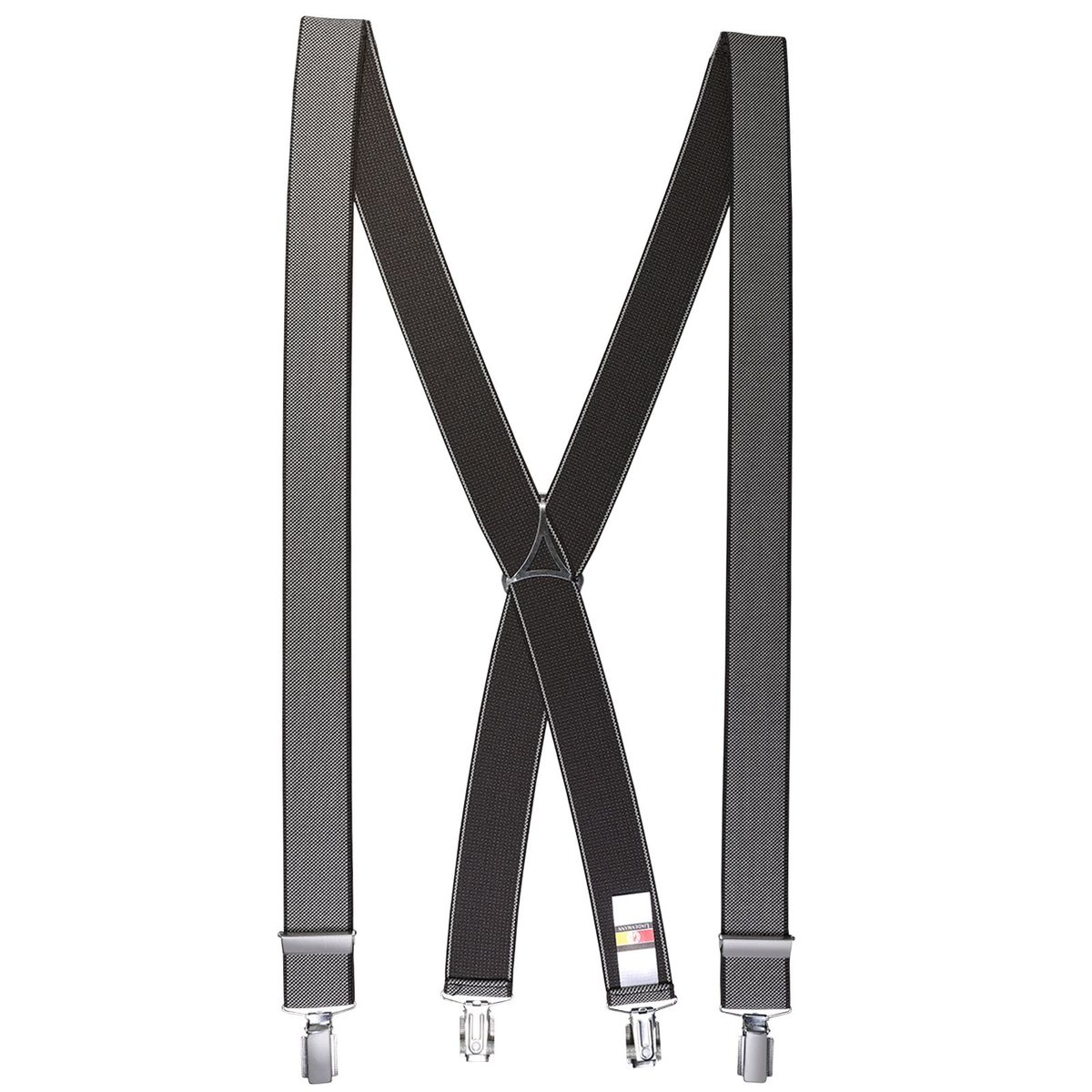 LINDENMANN Hosenträger Herren grau X-Form elastisch und längenverstellbar Made in Germany