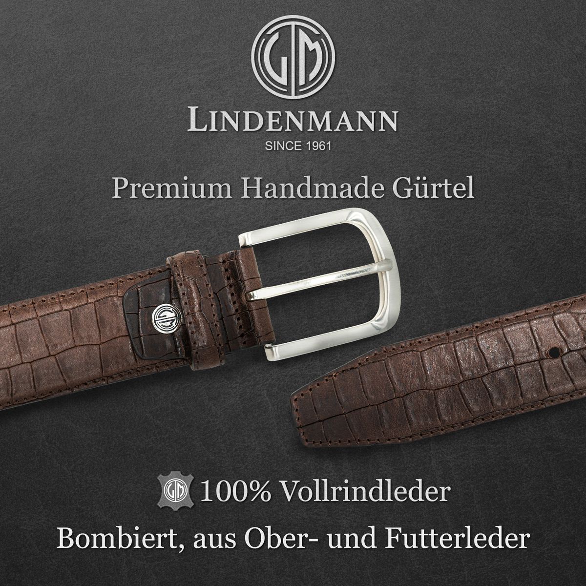 LINDENMANN Jeansgürtel Herren braun