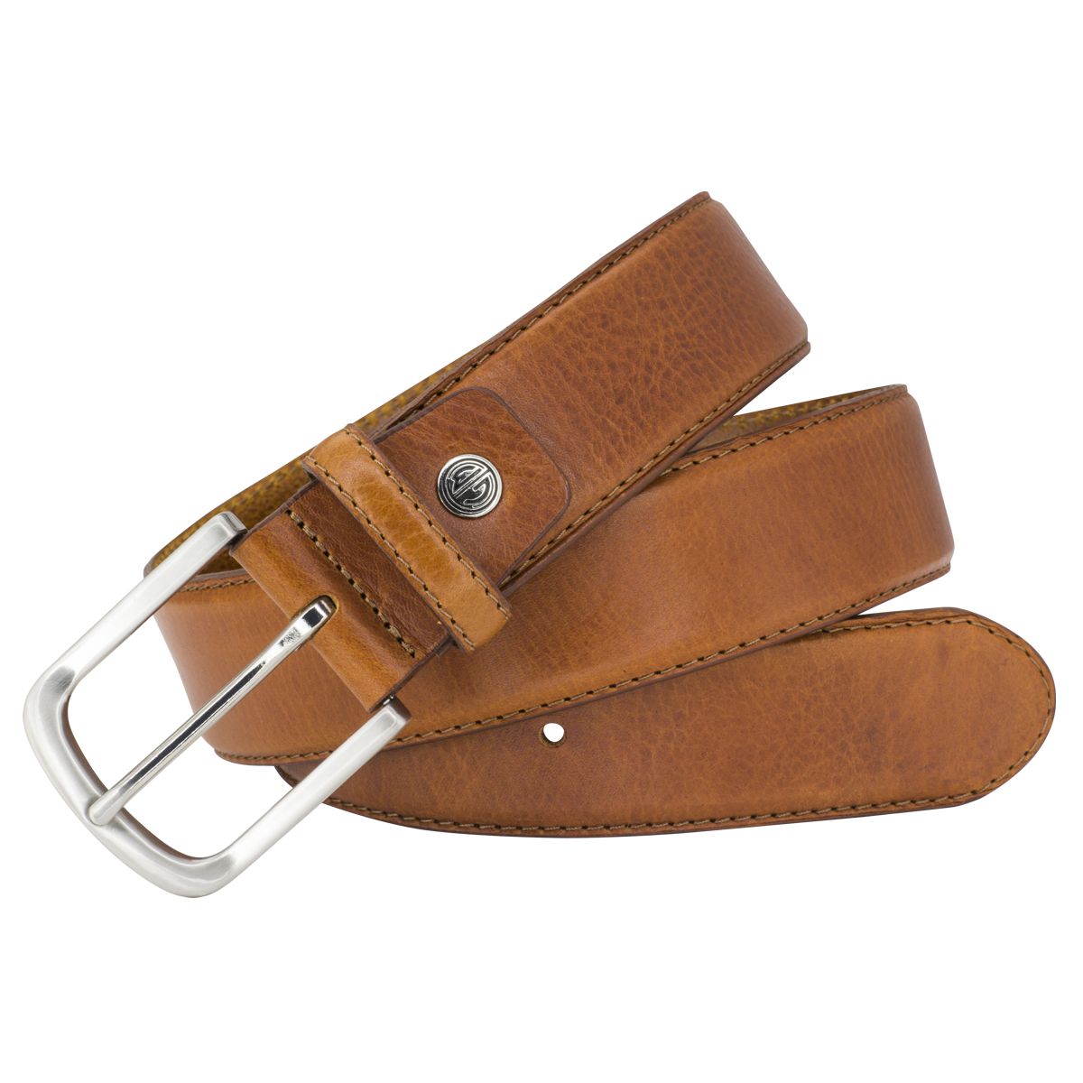 LINDENMANN Ledergürtel Herren, cognac 40 mm Vollrindleder Jeansgürtel
