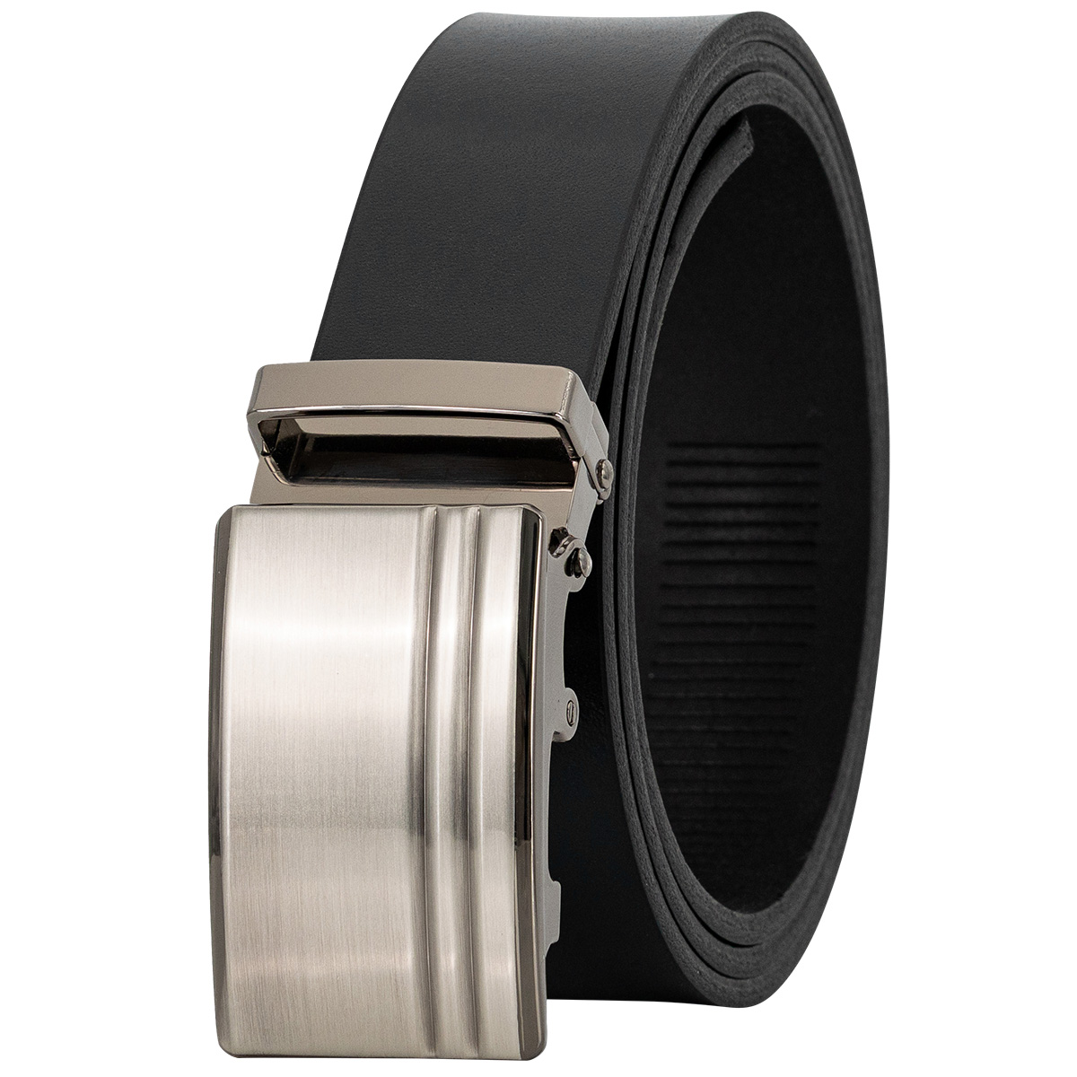 Gürtel, Drehverschluss, Leder, Metallic, Schwarz, LINDENMANN klassischer Herren Automatikgürtel aus 100% Echtleder schwarz