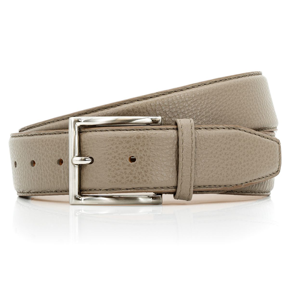LINDENMANN Handmade Ledergürtel Herren taupe LINDENMANN Herrengürtel taupe