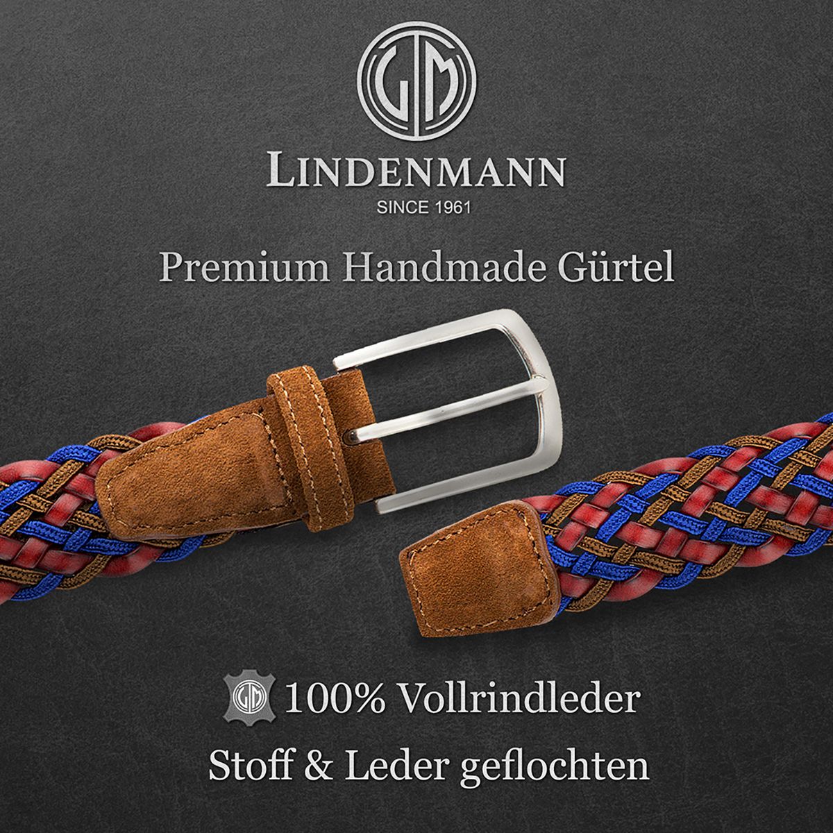 LINDENMANN Freizeitgürtel Herren braun