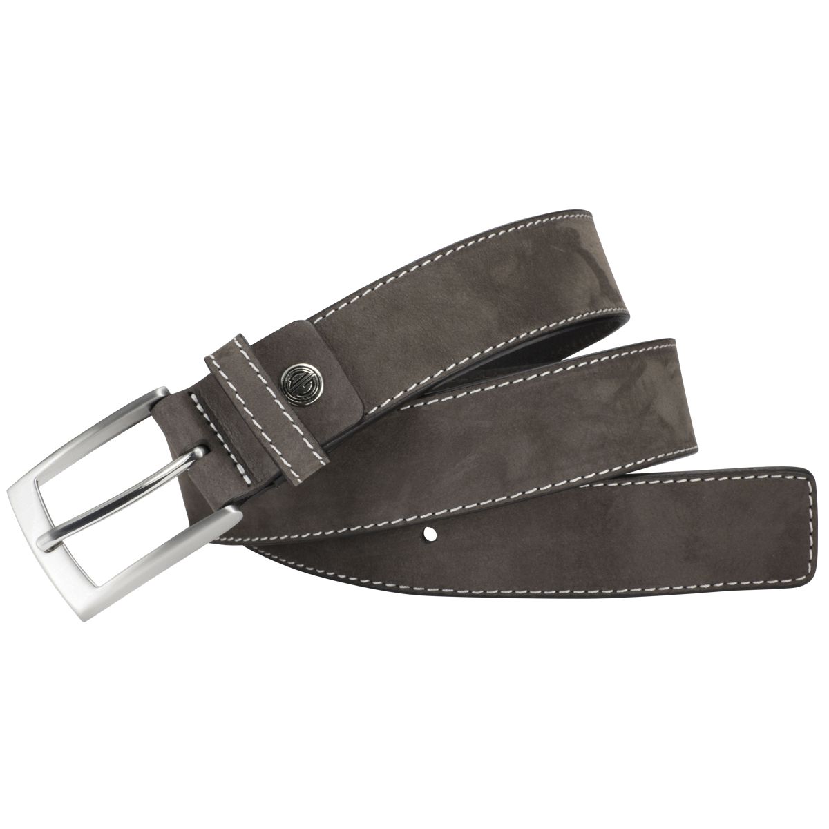 Gürtel, Leder, Grau, Nähte, Metall Schnalle,