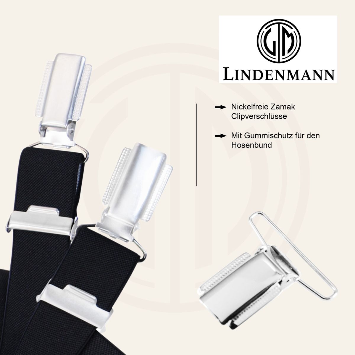 Hosenträger LINDENMANN anthrazit