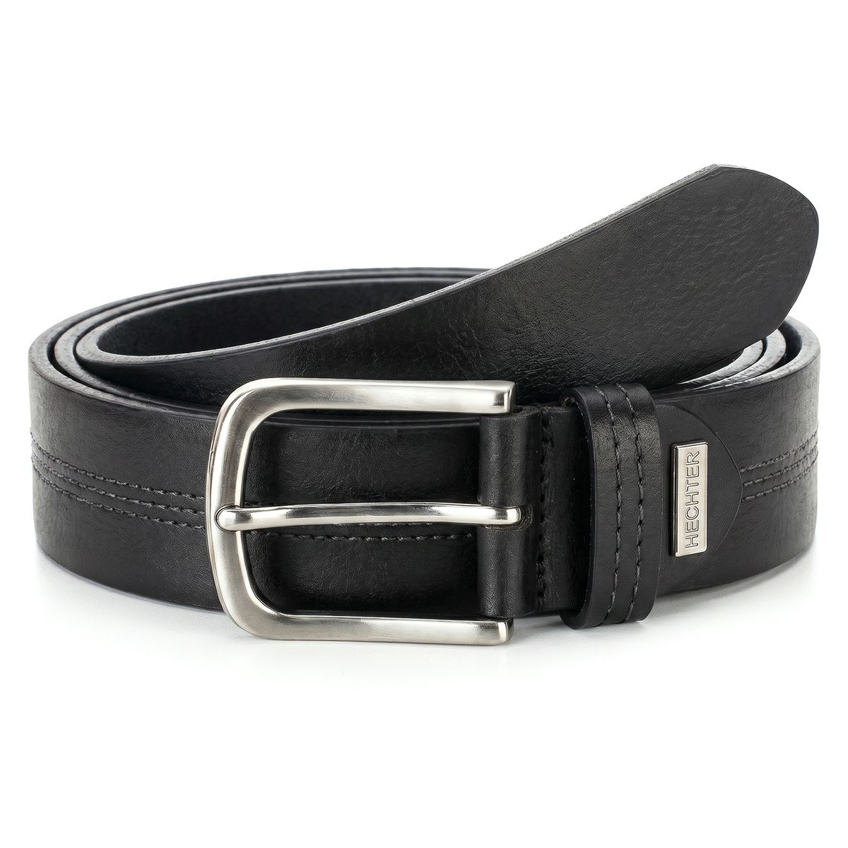 Ledergürtel, Schwarz, Gürtelschnalle, Riemen, Breite, HECHTER Paris Herren Casual 100% Echtledergürtel schwarz