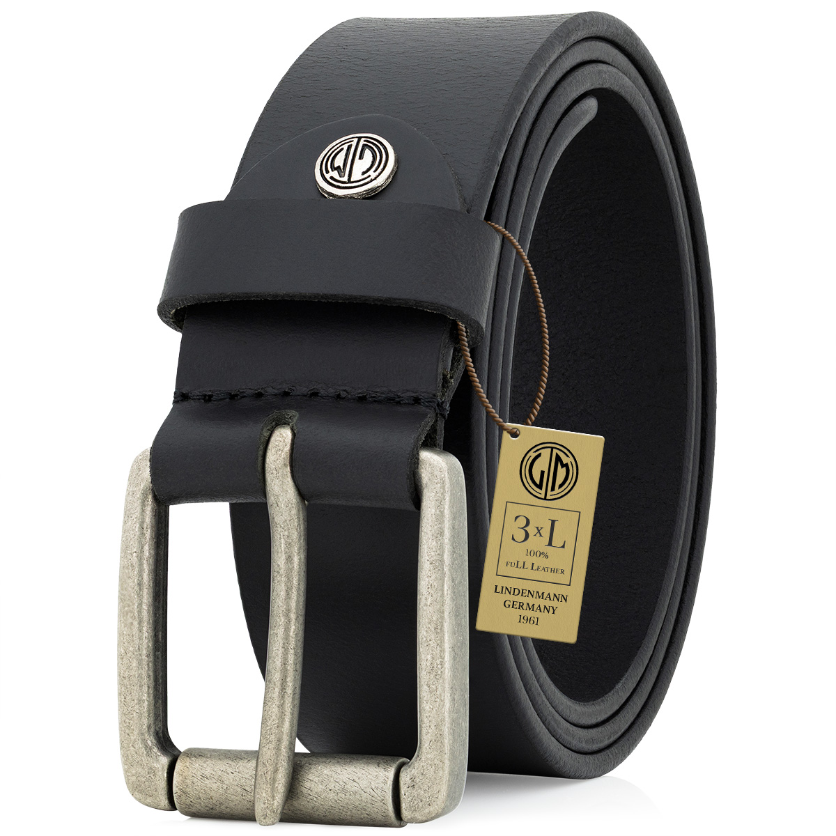 LINDENMANN Ledergürtel schwarz