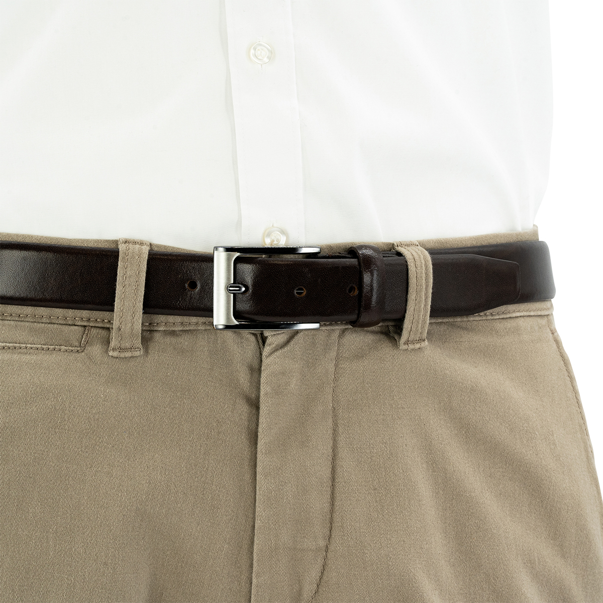 LINDENMANN Vollrindleder Herrenanzuggürtel Schokoladenbraun