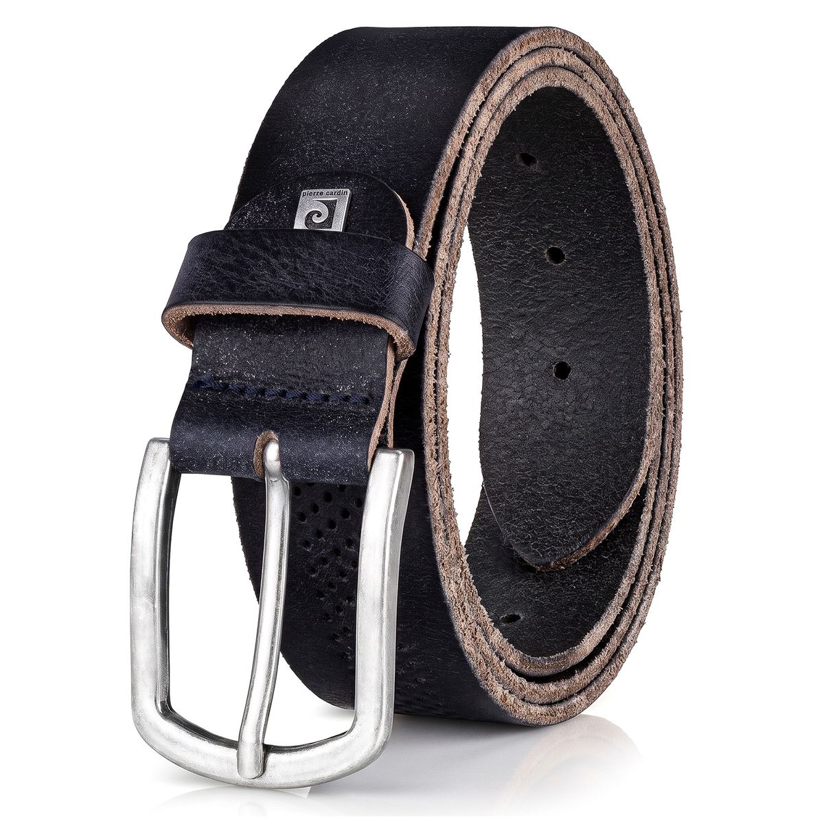 Pierre Cardin Herren Vollrindechtledergürtel Herren marine
