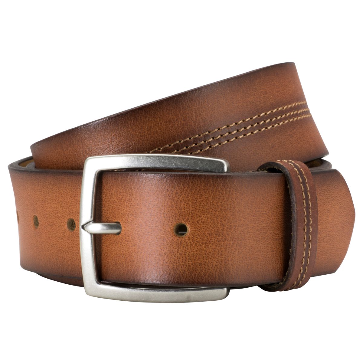 LINDENMANN Leder-Gürtel Herren 40 mm Vollrindleder cognac