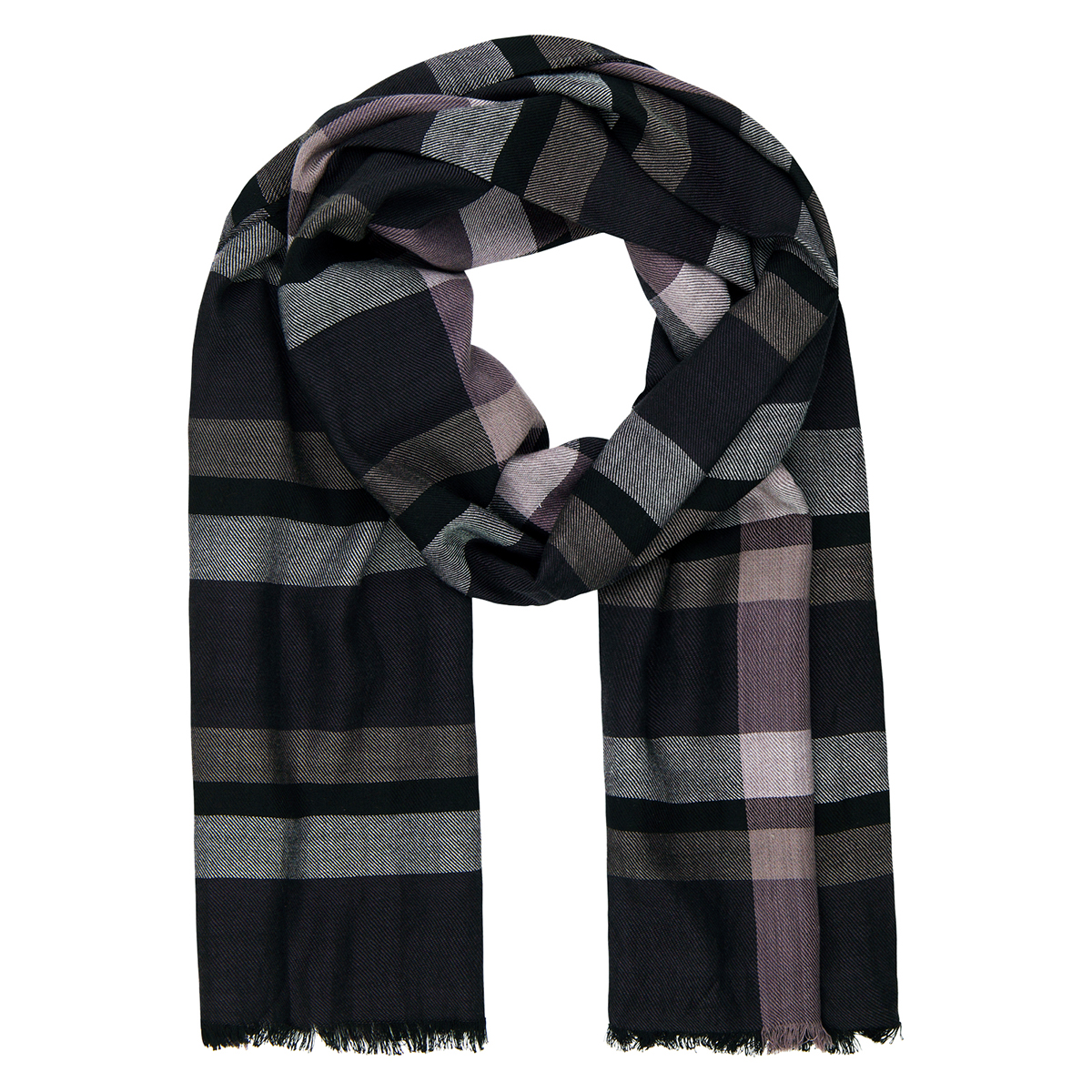 Herren Schal schwarz-lila