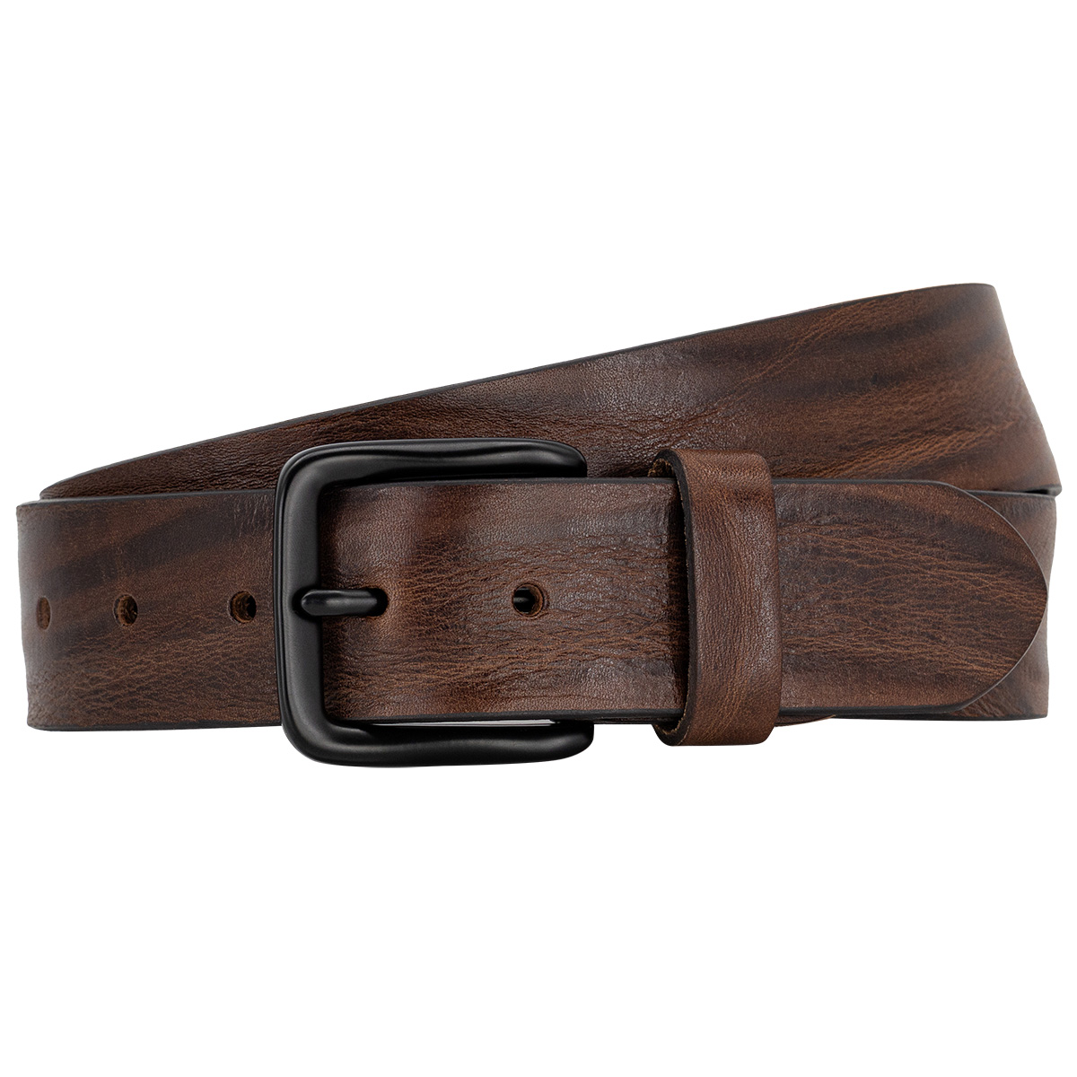 Leder, Gürtel, Braun, Goldene Schnalle, Taillengürtel, LINDENMANN Vollledergürtel passend zu Jeans dunkelbraun