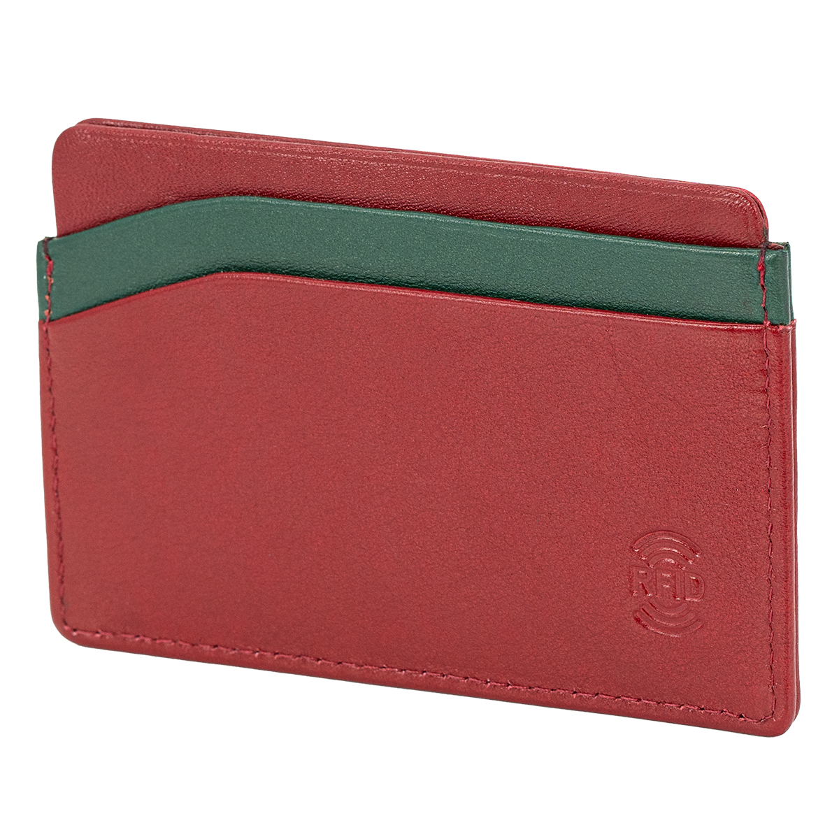 LINDENMANN Leder-Cardholder rot grün