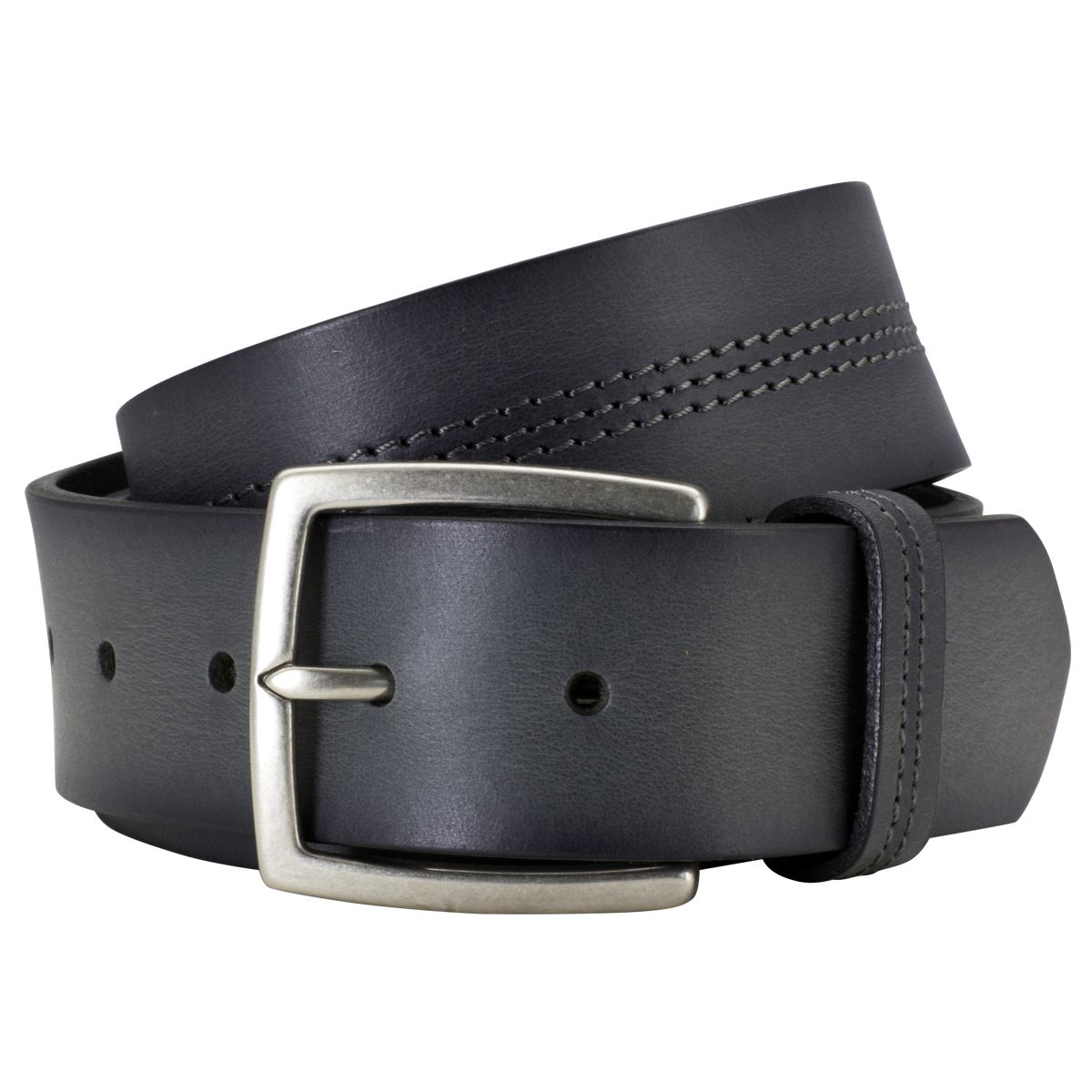 LINDENMANN Leder-Gürtel Herren 40 mm Vollrindleder grau