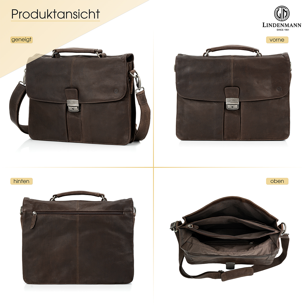 Lindenmann Ledertasche braun