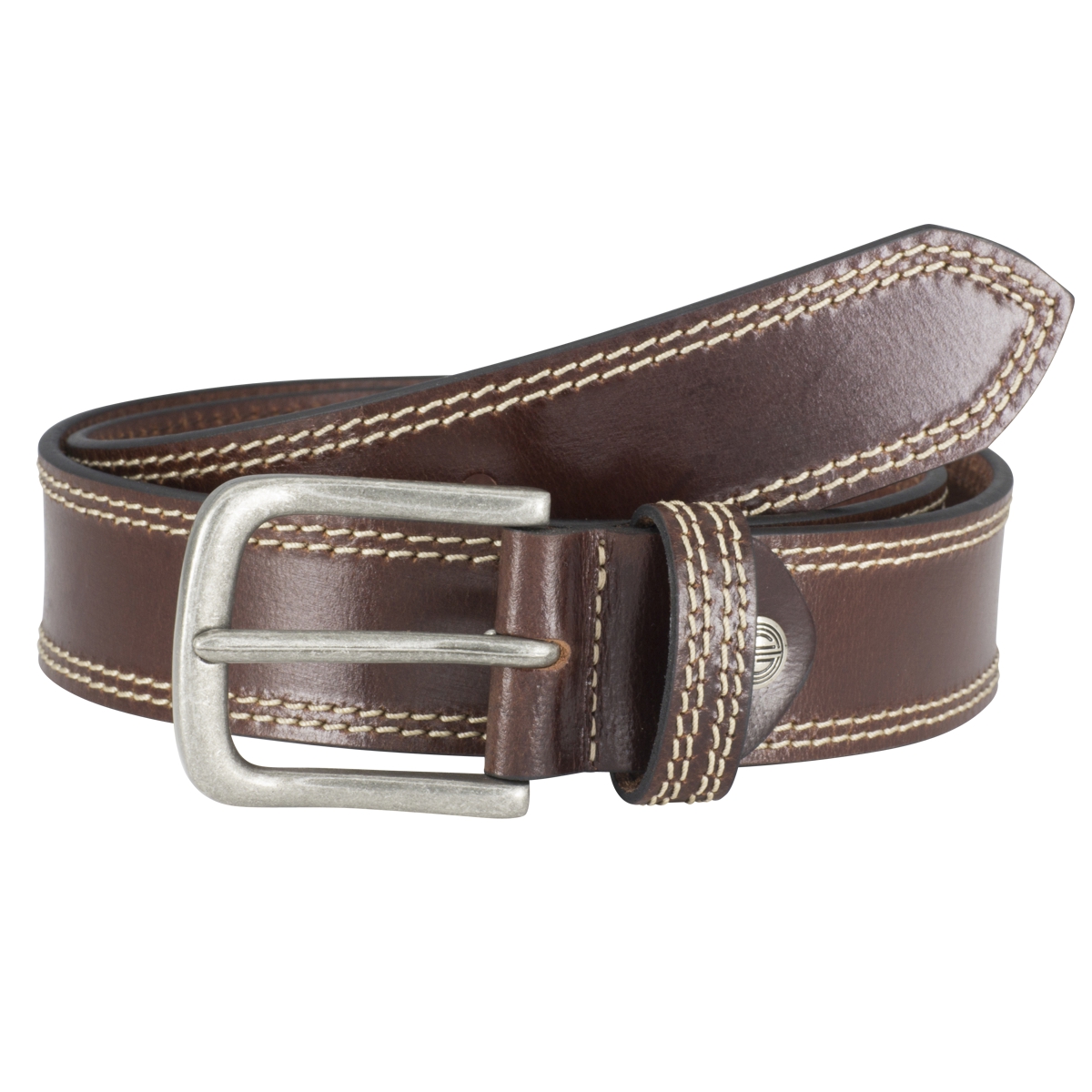 Gürtel, Leder, braun, Nähte stitching, Metall Schnalle,