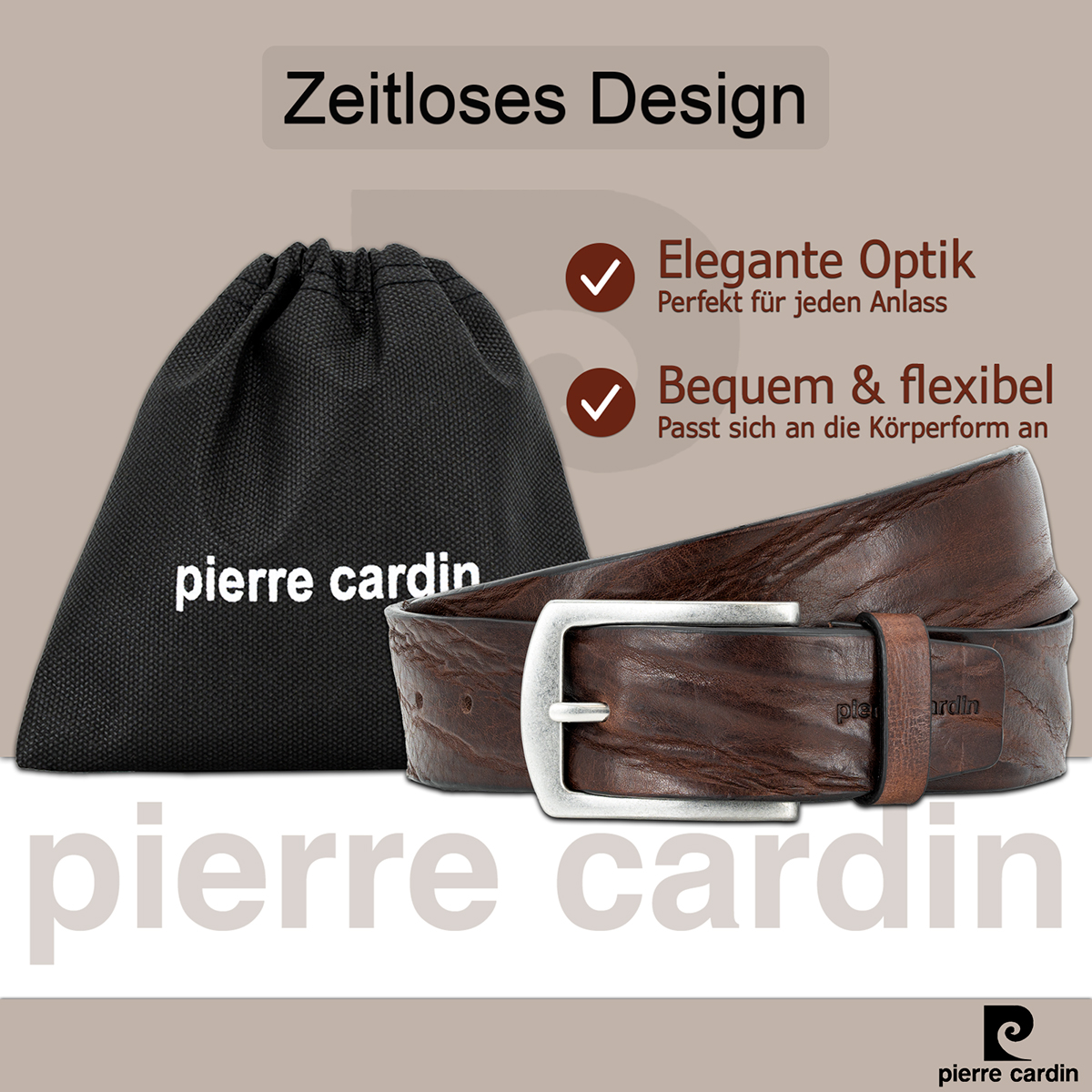 Pierre Cardin Herren-Leder-Gürtel