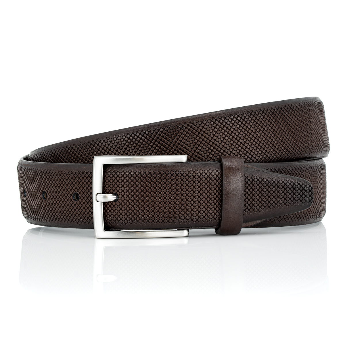 LINDENMANN Leder-Gürtel Herren 35 mm Vollrindleder dunkelbraun