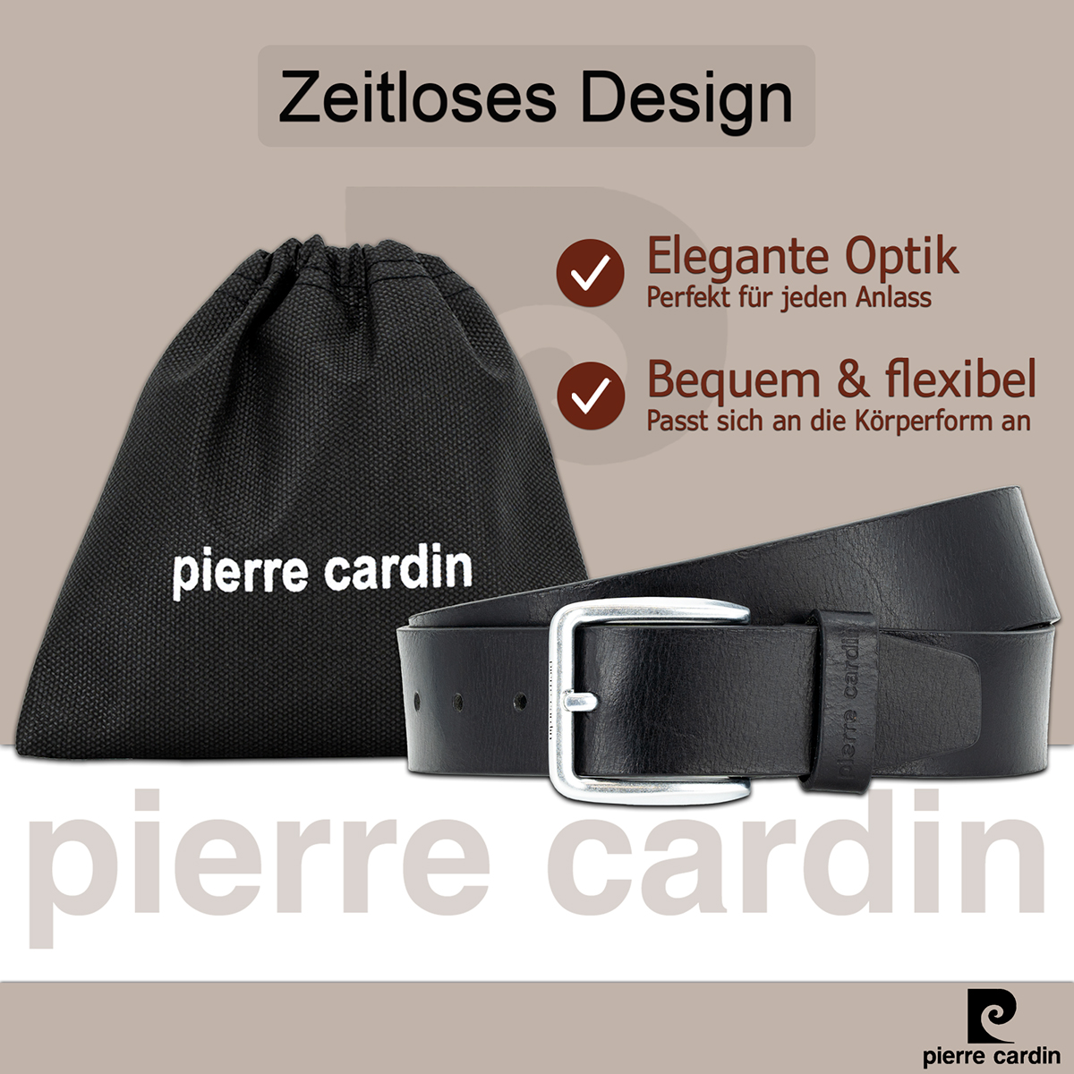 Pierre Cardin Herren-Leder-Gürtel