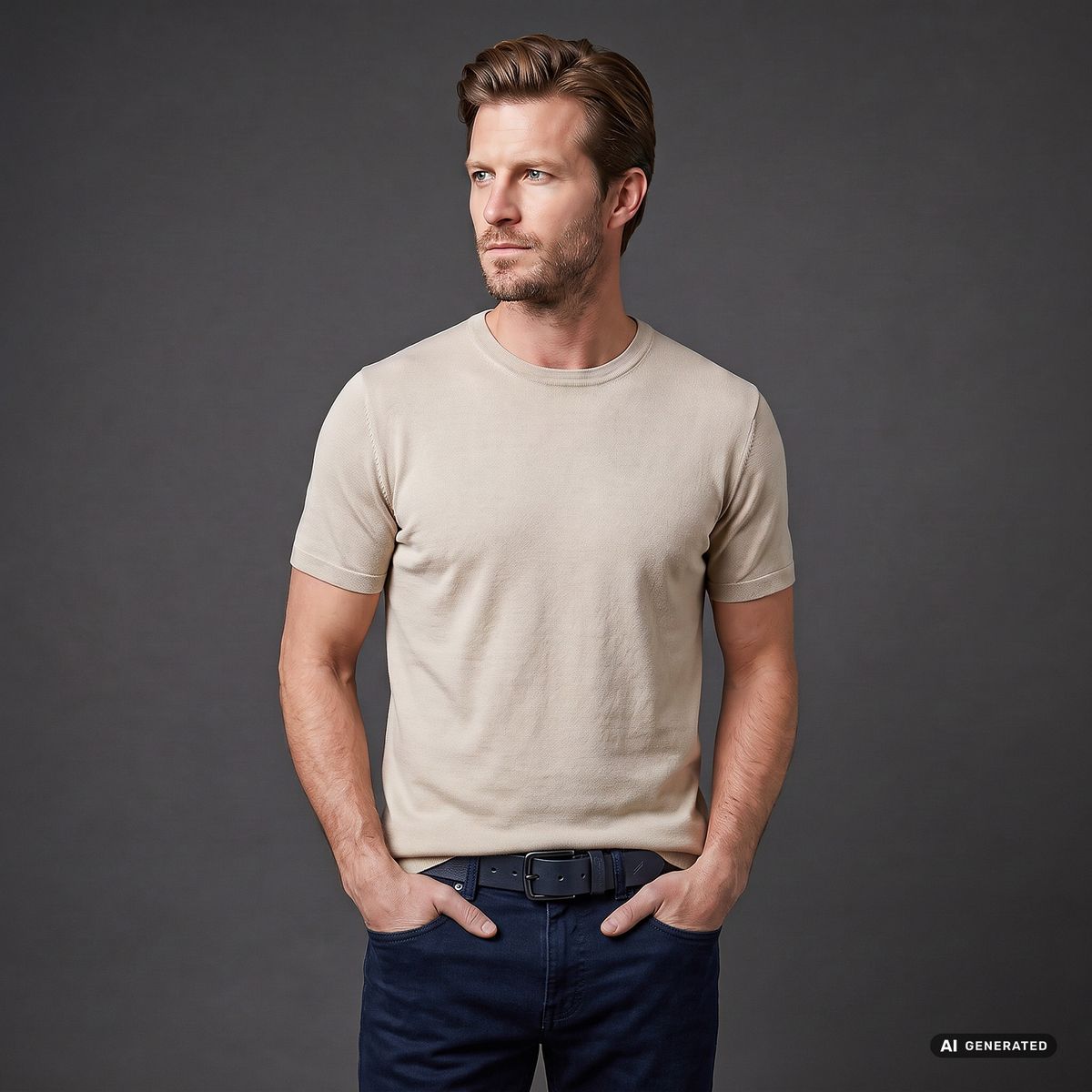 DANIEL HECHTER Herren casual 100% echtes Ledergürtel marine